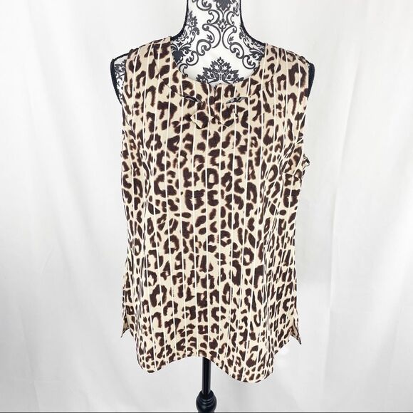 CAbi Ginger Leopard Print Shell Keyhole Tank Top - Picture 2 of 9